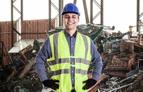 Office furniture being cleared by professionals